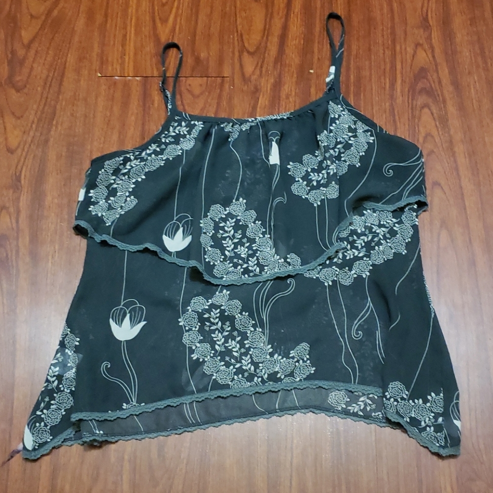 Sheer ruffle top